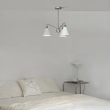 Nordic Minimalist Cone Metal White 3 Lights Chandelier Image - 4