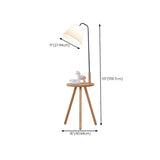 Nordic Minimalist Cylinder Wooden Side Table Floor Lamp #size