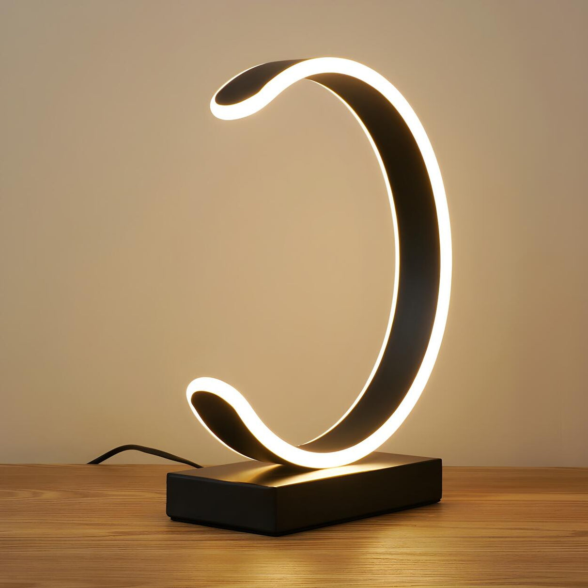 Nordic Minimalist Half Moon Aluminum LED Table Lamp Image - 1