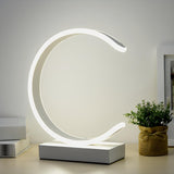 Nordic Minimalist Half Moon Aluminum LED Table Lamp Image - 3