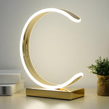 Nordic Minimalist Half Moon Aluminum LED Table Lamp Image - 6