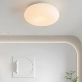 Nordic Minimalist White Resin Flush Mount Ceiling Light Image - 10