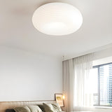 Nordic Minimalist White Resin Flush Mount Ceiling Light Image - 11