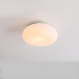 Nordic Minimalist White Resin Flush Mount Ceiling Light Image - 2