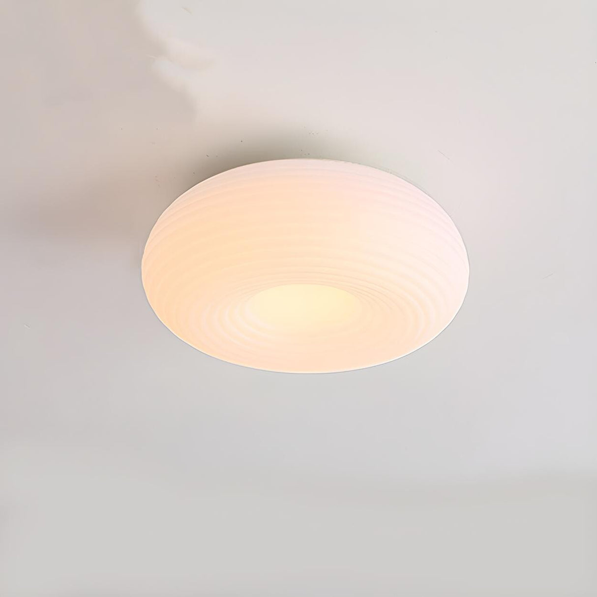 Nordic Minimalist White Resin Flush Mount Ceiling Light Image - 3