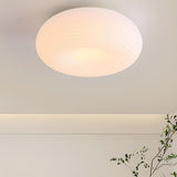 Nordic Minimalist White Resin Flush Mount Ceiling Light Image - 5