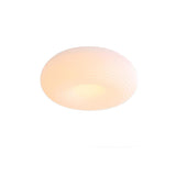 Nordic Minimalist White Resin Flush Mount Ceiling Light Image - 7