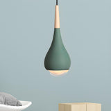 Nordic Modern Ceramic Teardrop Green Pendant Light Image - 1