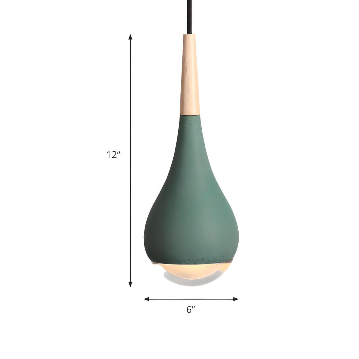 Nordic Modern Ceramic Teardrop Green Pendant Light Image - 5