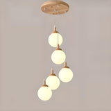 Nordic Modern Multi-Light Globe Stairwell Pendant Light Image - 5