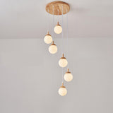 Nordic Modern Multi-Light Globe Stairwell Pendant Light Image - 7