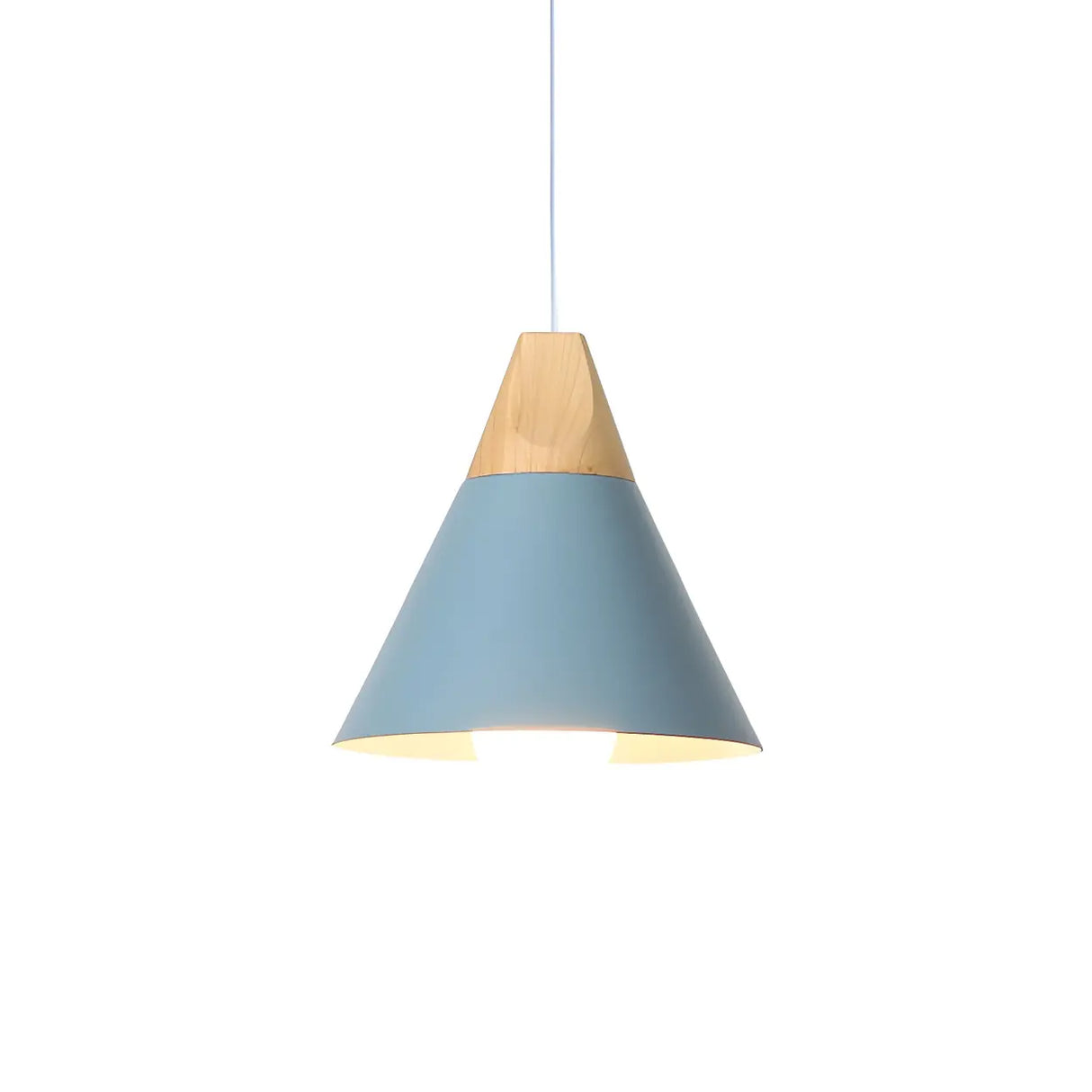 Nordic Modern Yellow Cone Wood Pendant Light Living Room Image - 25