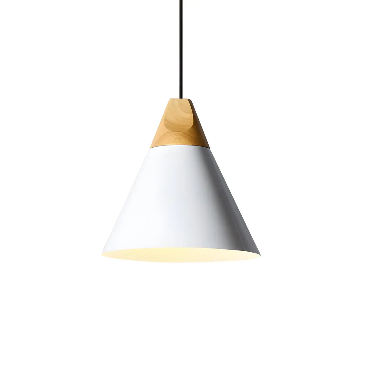 Nordic Modern Yellow Cone Wood Pendant Light Living Room Image - 32