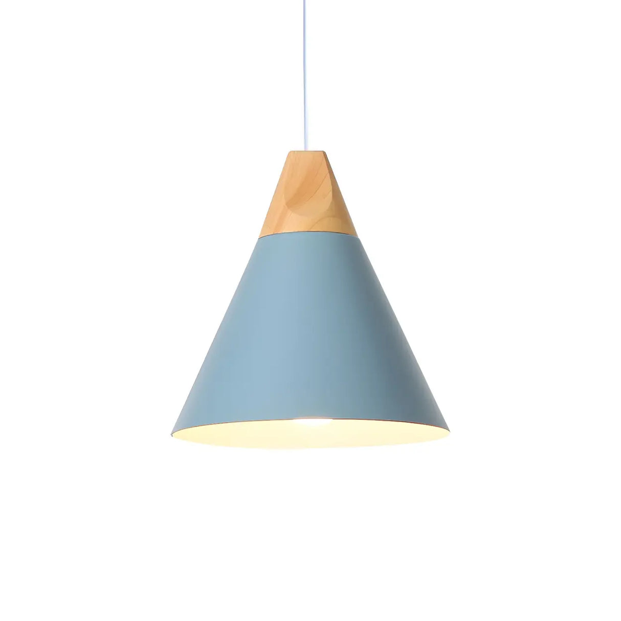 Nordic Modern Yellow Cone Wood Pendant Light Living Room Image - 35