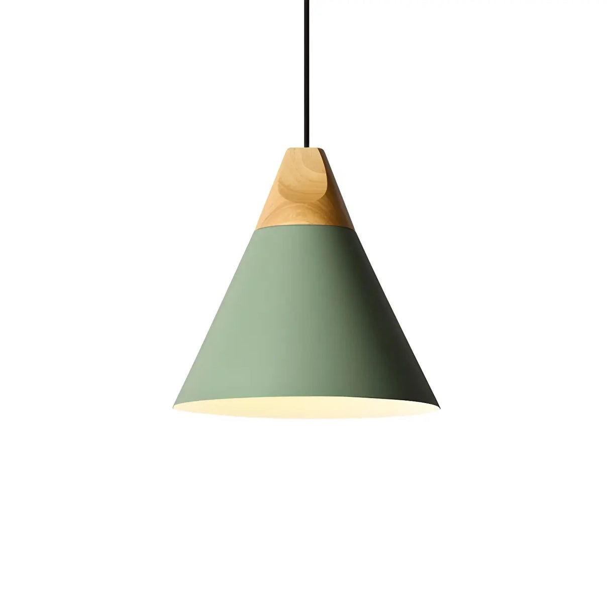 Nordic Modern Yellow Cone Wood Pendant Light Living Room Image - 36