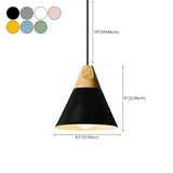 Nordic Modern Yellow Cone Wood Pendant Light Living Room Image - 38