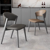 Nordic Open Curved Back Faux Leather Dining Chairs Image - 1