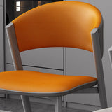 Nordic Open Curved Back Faux Leather Dining Chairs Image - 9