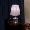 Nordic Pleated Fabric Round Crystal Base Table Lamp Image - 11