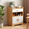 Nordic Rectangular Wood Kitchen Oak China Cabinets Image - 15