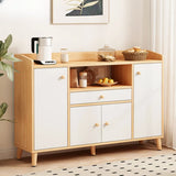 Nordic Rectangular Wood Kitchen Oak China Cabinets Image - 17