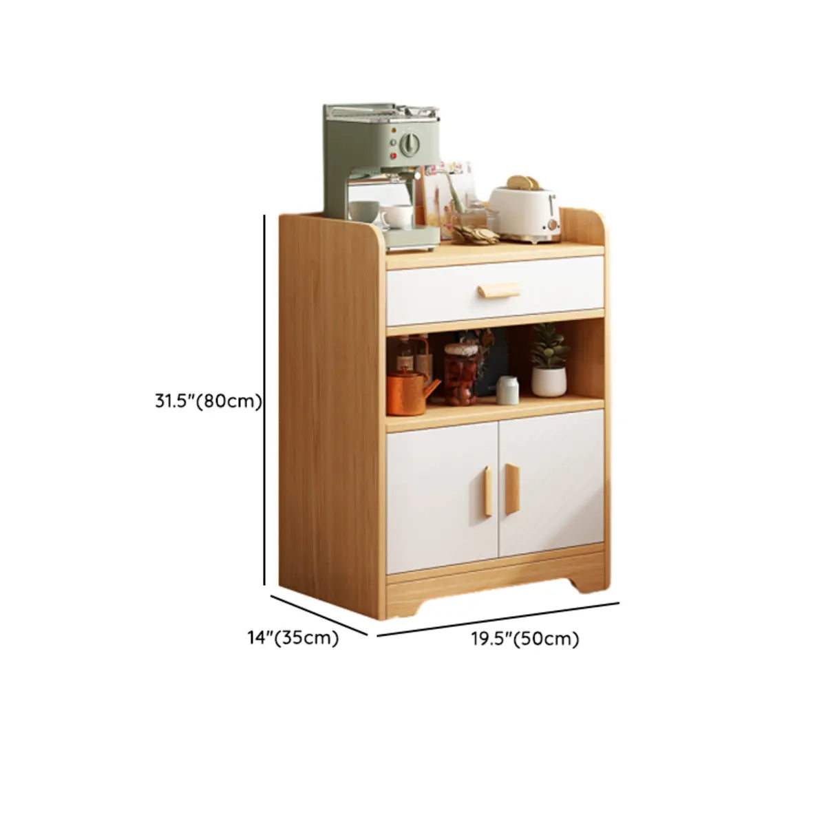 Nordic Rectangular Wood Kitchen Oak China Cabinets Image - 31