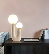 Nordic Resin U-Shaped Pink Double Globe Table Lamp Image - 11