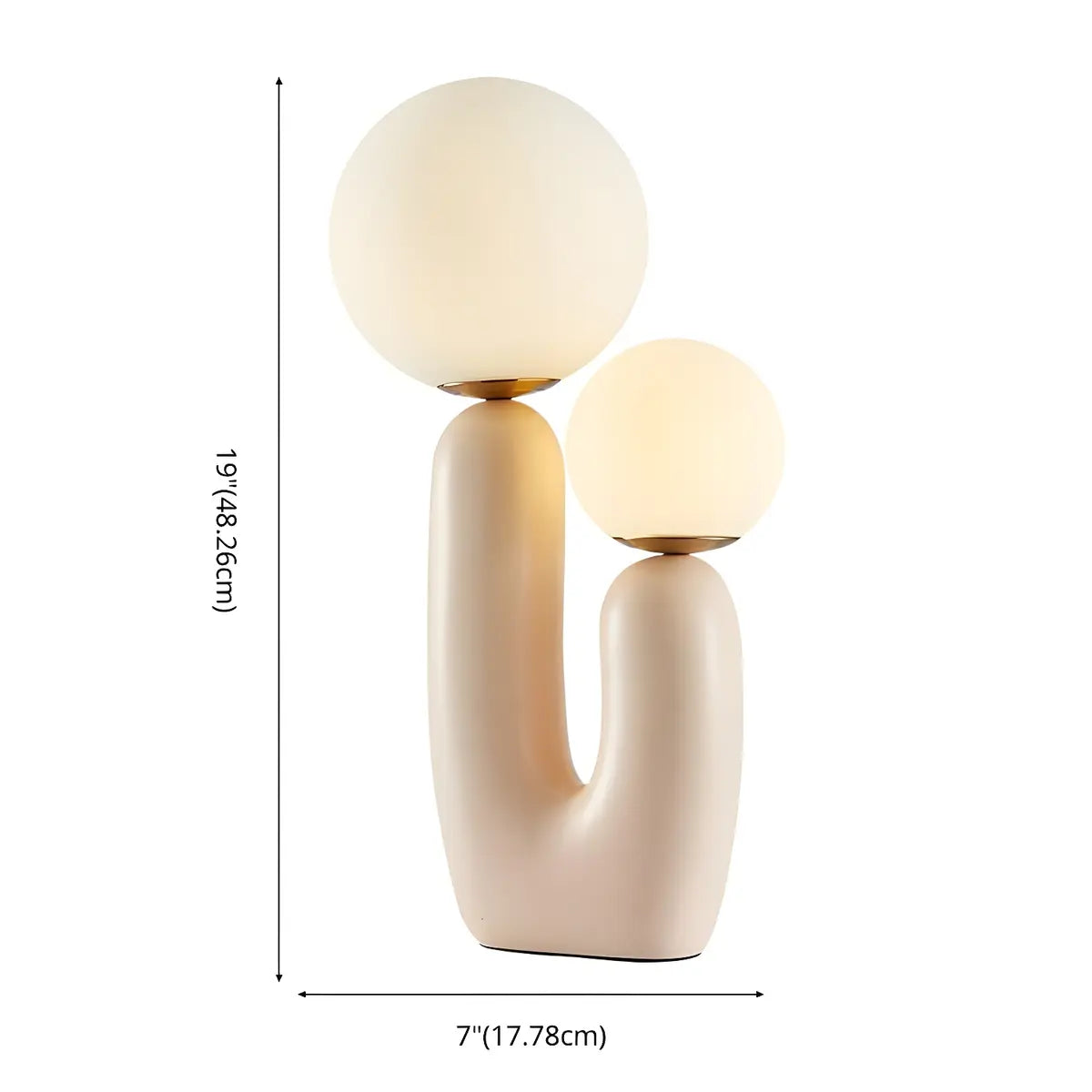 Nordic Resin U-Shaped Pink Double Globe Table Lamp 