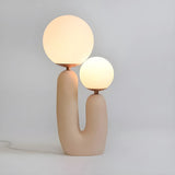 Nordic Resin U-Shaped Pink Double Globe Table Lamp Image - 6