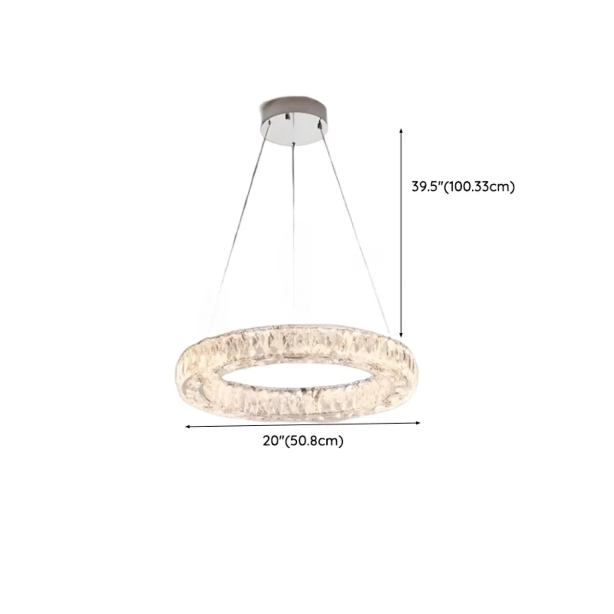 Nordic Ring Crystal Living Room White 2 Tiers Chandelier 