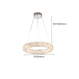 Nordic Ring Crystal Living Room White 2 Tiers Chandelier #size