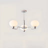 Nordic Round Ball Glass Living Room White 8-Light Chandelier Image - 6