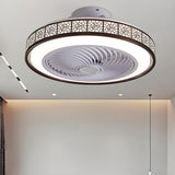 Nordic Round Decor Trim Bladeless Ceiling Fan Light Image - 5