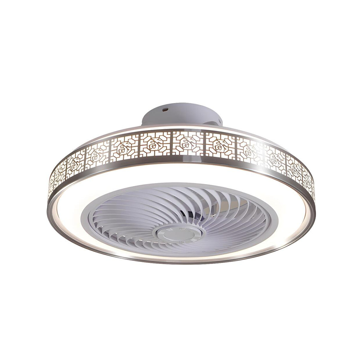 Nordic Round Decor Trim Bladeless Ceiling Fan Light Image - 9