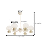 Nordic Round Mushroom Metal Living Room White Chandelier #size