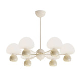 Nordic Round Mushroom Metal Living Room White Chandelier Image - 7