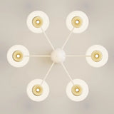 Nordic Round Mushroom Metal Living Room White Chandelier Image - 8