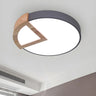 Nordic Round Wooden Sector LED Flush Mount Ceiling Lamp Image - 1