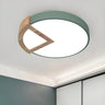 Nordic Round Wooden Sector LED Flush Mount Ceiling Lamp Image - 4