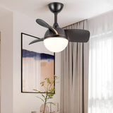 Nordic Simple 3-Blade Ball Shape Ceiling Fan with Light Image - 1