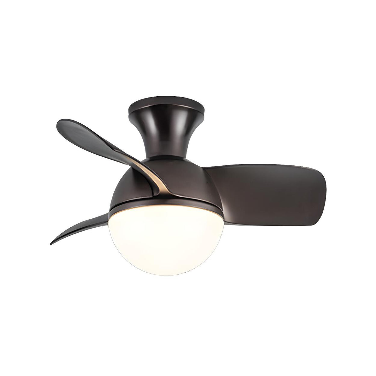 Nordic Simple 3-Blade Ball Shape Ceiling Fan with Light Image - 10