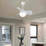 Nordic Simple 3-Blade Ball Shape Ceiling Fan with Light Image - 15