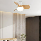 Nordic Simple 3-Blade Ball Shape Ceiling Fan with Light Image - 17