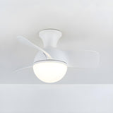 Nordic Simple 3-Blade Ball Shape Ceiling Fan with Light Image - 2