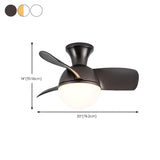 Nordic Simple 3-Blade Ball Shape Ceiling Fan with Light Image - 23