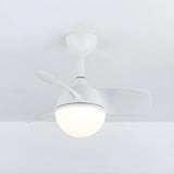 Nordic Simple 3-Blade Ball Shape Ceiling Fan with Light Image - 7