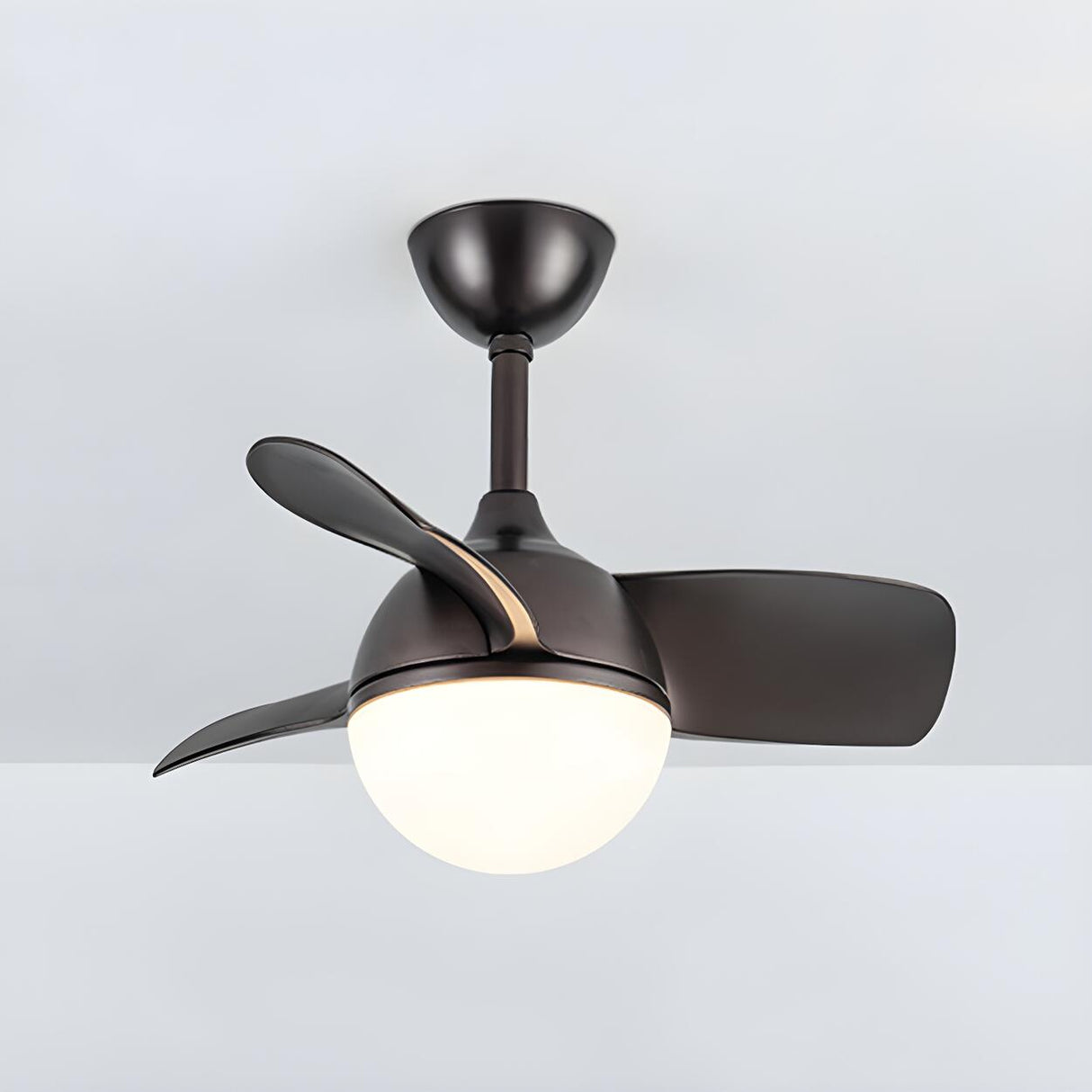 Nordic Simple 3-Blade Ball Shape Ceiling Fan with Light Image - 9