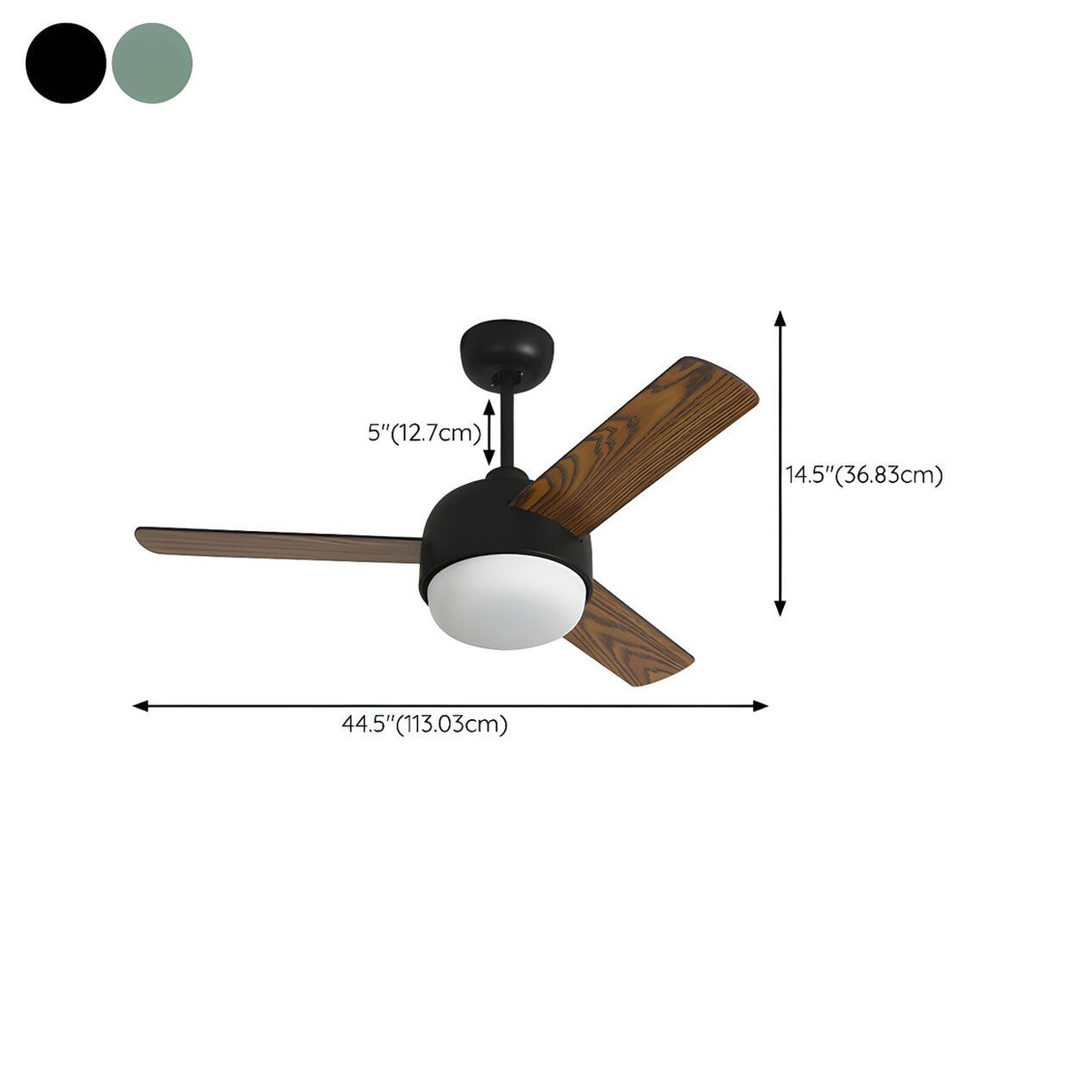 Nordic Simple 3-Blade Bedroom Ceiling Fan With Light 