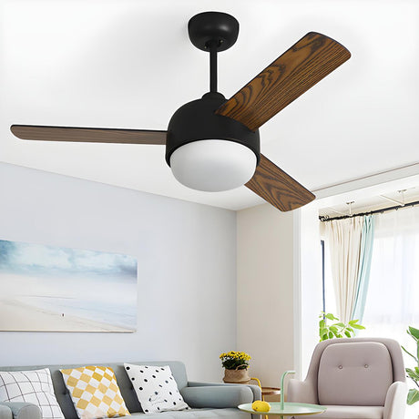 Nordic Simple 3-Blade Bedroom Ceiling Fan With Light Image - 2