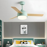 Nordic Simple 3-Blade Bedroom Ceiling Fan With Light Image - 3